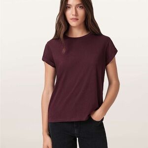 All Saints Oxblood Red Anna T-Shirt